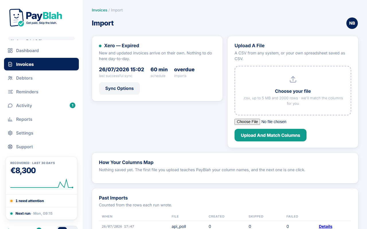Import page section How Your Columns Map