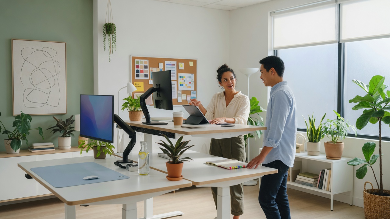 Team collaborating in a modern office